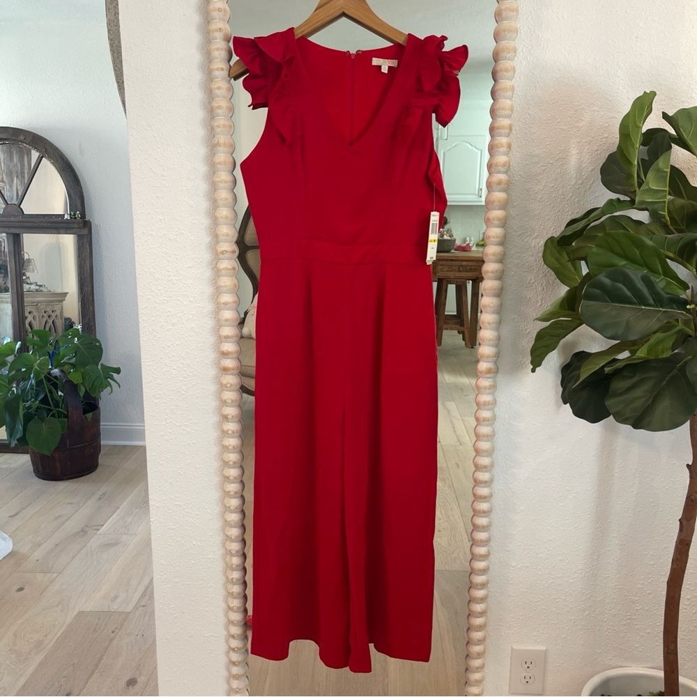 Gianni Bini Scarlet Red  Flare Jumpsuit NWT